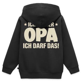 Opa - Kinder Premium Organic Zip Hoodie - Schwarz - Hinten - AI Model Kid Male (0cm)