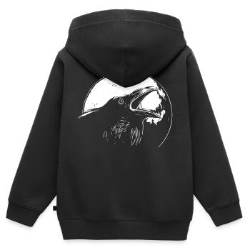Rabe im Vollmond - Kinder Premium Organic Zip Hoodie - Schwarz - Hinten - AI Model Kid Male (0cm)