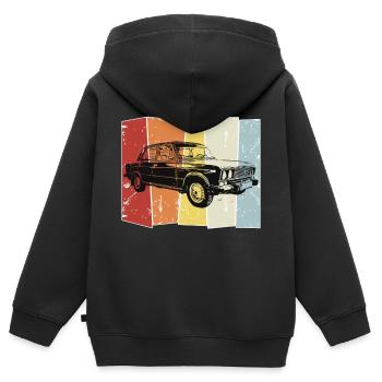 Lada Riva - Sweat Premium à capuche zippé enfant bio - noir - Dos - AI Model Kid Male (0cm)