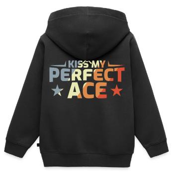 Lustiger Tennis Witz - Kinder Premium Organic Zip Hoodie - Schwarz - Hinten - AI Model Kid Male (0cm)