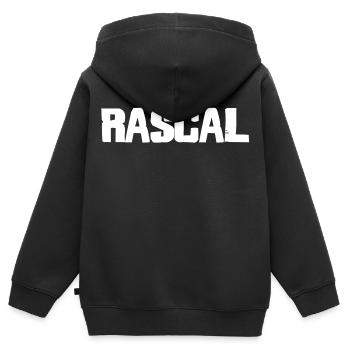 Rascál Bold Vintage Logo Design - Kinder Premium Organic Zip Hoodie - Schwarz - Hinten - AI Model Kid Male (0cm)