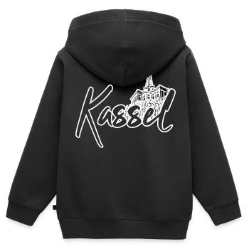 Kassel - Sweat Premium à capuche zippé enfant bio - noir - Dos - AI Model Kid Male (0cm)