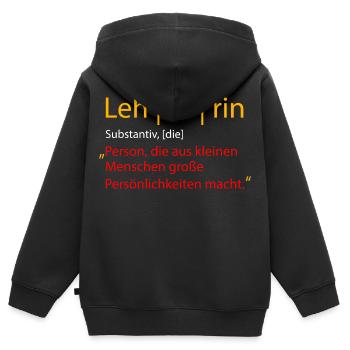 Lehrerin - Kinder Premium Organic Zip Hoodie - Schwarz - Hinten - AI Model Kid Male (0cm)