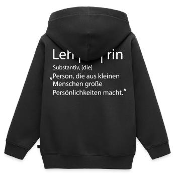 Lehrerin - Kinder Premium Organic Zip Hoodie - Schwarz - Hinten - AI Model Kid Male (0cm)