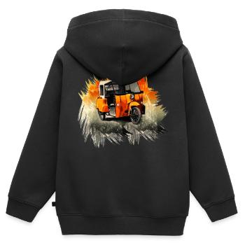 Krause Duo DDR Cyclomoteur - Sweat Premium à capuche zippé enfant bio - noir - Dos - AI Model Kid Male (0cm)