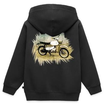 Simson SR 4/4 Hawk - Sweat Premium à capuche zippé enfant bio - noir - Dos - AI Model Kid Male (0cm)