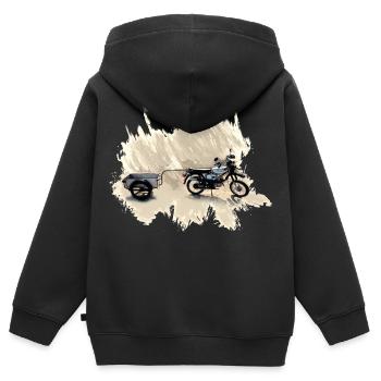 Simson S 51 Enduro avec remorque - Sweat Premium à capuche zippé enfant bio - noir - Dos - AI Model Kid Male (0cm)