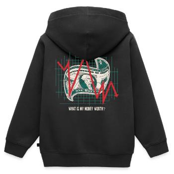 Was ist mein Geld noch wert ! - Kinder Premium Organic Zip Hoodie - Schwarz - Hinten - AI Model Kid Male (0cm)