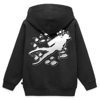 Plongeurs plongeurs - Sweat Premium à capuche zippé enfant bio - noir - Dos - AI Model Kid Male (0cm)