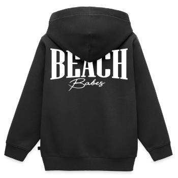 fille de plage de plage - Sweat Premium à capuche zippé enfant bio - noir - Dos - AI Model Kid Male (0cm)