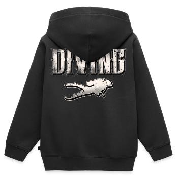 Plongeurs plongeurs - Sweat Premium à capuche zippé enfant bio - noir - Dos - AI Model Kid Male (0cm)