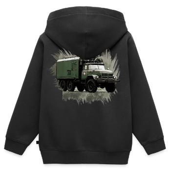 ZIL 131 KO - Kinder Premium Organic Zip Hoodie - Schwarz - Hinten - AI Model Kid Male (0cm)