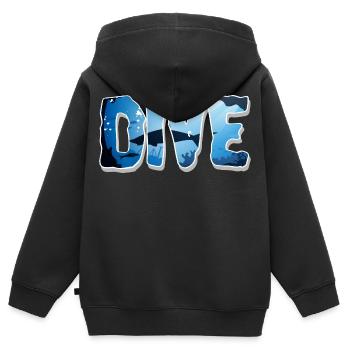 Plongeurs plongeurs - Sweat Premium à capuche zippé enfant bio - noir - Dos - AI Model Kid Male (0cm)