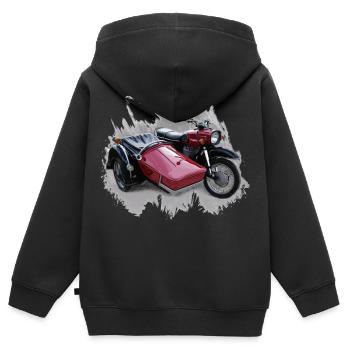 Simson Schwalbe Duo - Sweat Premium à capuche zippé enfant bio - noir - Dos - AI Model Kid Male (0cm)