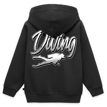 Plongeurs plongeurs - Sweat Premium à capuche zippé enfant bio - noir - Dos - AI Model Kid Male (0cm)