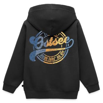 Fernweh? - Dann fahr' an die Ostsee - Kinder Premium Organic Zip Hoodie - Schwarz - Hinten - AI Model Kid Male (0cm)