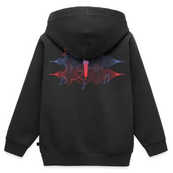 Ich liebe Musik - Kinder Premium Organic Zip Hoodie - Schwarz - Hinten - AI Model Kid Male (0cm)