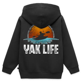 Kajak Kajakfahren - Kinder Premium Organic Zip Hoodie - Schwarz - Hinten - AI Model Kid Male (0cm)