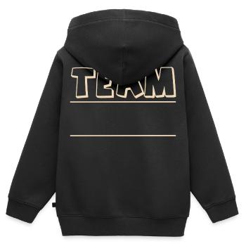 Équipe - Sweat Premium à capuche zippé enfant bio - noir - Dos - AI Model Kid Male (0cm)