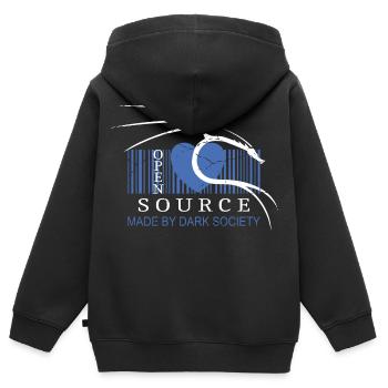 J’adore les logiciels open source - Sweat Premium à capuche zippé enfant bio - noir - Dos - AI Model Kid Male (0cm)