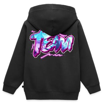 Team - Kinder Premium Organic Zip Hoodie - Schwarz - Hinten - AI Model Kid Male (0cm)
