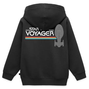 Star Trek Voyager Regenbogen Logo - Sweat Premium à capuche zippé enfant bio - noir - Dos - AI Model Kid Male (0cm)