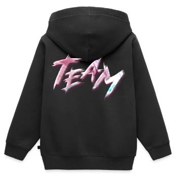 Équipe - Sweat Premium à capuche zippé enfant bio - noir - Dos - AI Model Kid Male (0cm)