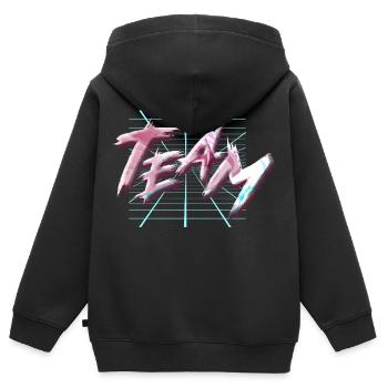 Équipe - Sweat Premium à capuche zippé enfant bio - noir - Dos - AI Model Kid Male (0cm)