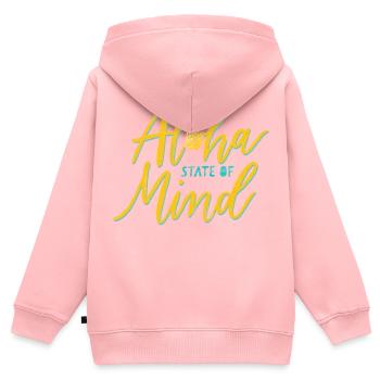 Aloha - Kids Premium Organic Zip-up Hoodie - rose - Back - AI Model Kid Female (0cm)