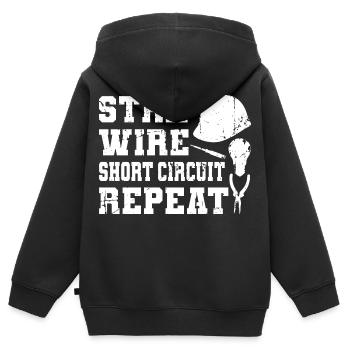 Electrical Engineer Quote - Kids Premium Organic Zip-up Hoodie - black - Back - AI Model Kid Male (0cm)