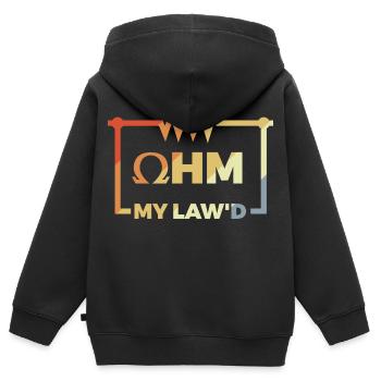 Lustiges Ohmsches Gesetz - Kinder Premium Organic Zip Hoodie - Schwarz - Hinten - AI Model Kid Male (0cm)