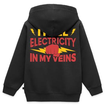 Electrical engineering - Kids Premium Organic Zip-up Hoodie - black - Back - AI Model Kid Male (0cm)