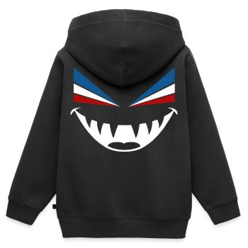 Böser Blick Rostock - Kinder Premium Organic Zip Hoodie - Schwarz - Hinten - AI Model Kid Male (0cm)