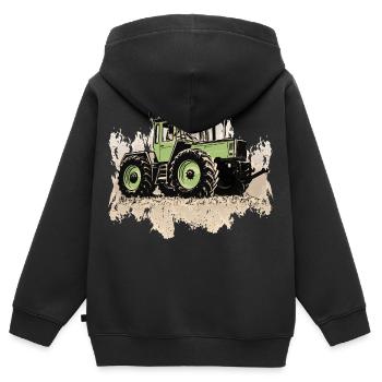MB trac 1300 turbo | Traktor - Kinder Premium Organic Zip Hoodie - Schwarz - Hinten - AI Model Kid Male (0cm)