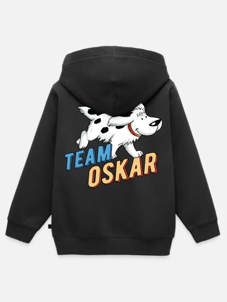 TKKG Team Oskar Hund - Kinder Premium Organic Zip Hoodie - Schwarz