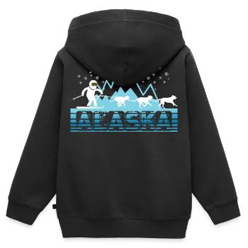 Alaska - Sweat Premium à capuche zippé enfant bio - noir - Dos - AI Model Kid Male (0cm)