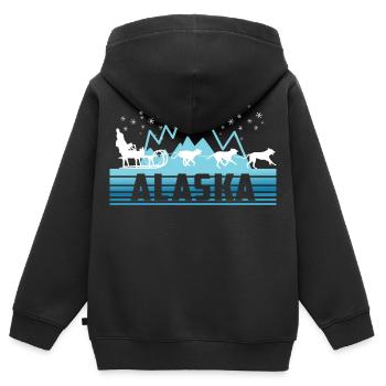 Alaska - Sweat Premium à capuche zippé enfant bio - noir - Dos - AI Model Kid Male (0cm)