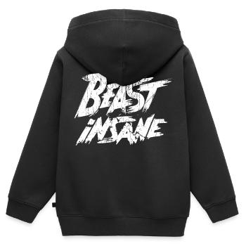Beast Insane Gym Musculation Dicton - Sweat Premium à capuche zippé enfant bio - noir - Dos - AI Model Kid Male (0cm)