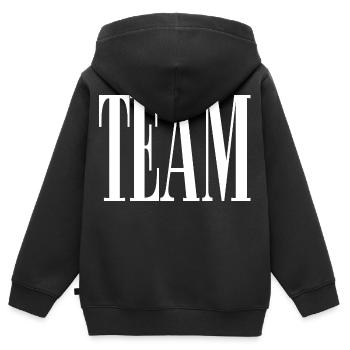 Team - Kinder Premium Organic Zip Hoodie - Schwarz - Hinten - AI Model Kid Male (0cm)