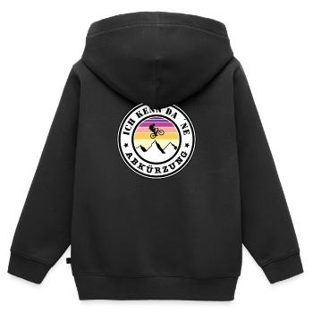Ich kenn da ne Abkürzung - Kinder Premium Organic Zip Hoodie - Schwarz - Hinten - AI Model Kid Male (0cm)
