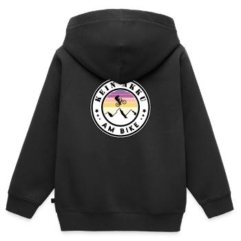 Kein Akku am Bike - Kinder Premium Organic Zip Hoodie - Schwarz - Hinten - AI Model Kid Male (0cm)
