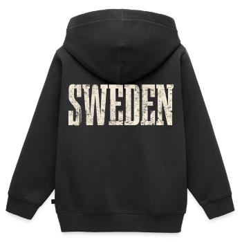Schweden - Kinder Premium Organic Zip Hoodie - Schwarz - Hinten - AI Model Kid Male (0cm)