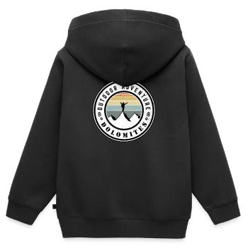 Outdoor adventure dolomites - Kinder Premium Organic Zip Hoodie - Schwarz - Hinten - AI Model Kid Male (0cm)