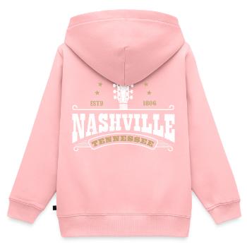 Nashville Music City Tennessee USA Musikliebhaber - Kinder Premium Organic Zip Hoodie - Rosa - Hinten - AI Model Kid Female (0cm)