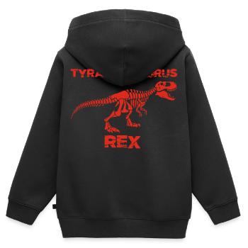 Rotes Tyrannosaurus-Skelett - Kinder Premium Organic Zip Hoodie - Schwarz - Hinten - AI Model Kid Male (0cm)