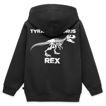 Weißes Tyrannosaurus-Skelett - Kinder Premium Organic Zip Hoodie - Schwarz - Hinten - AI Model Kid Male (0cm)