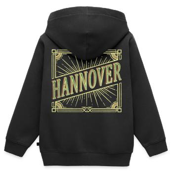 Hannover Deutschland Stadt Schrift Vintage Retro - Kinder Premium Organic Zip Hoodie - Schwarz - Hinten - AI Model Kid Male (0cm)
