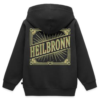 Heilbronn Deutschland Stadt Schrift Vintage Retro - Kinder Premium Organic Zip Hoodie - Schwarz - Hinten - AI Model Kid Male (0cm)