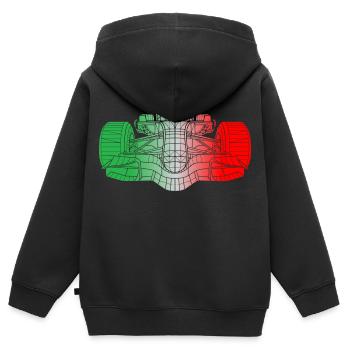 Italien Rennwagen - Kinder Premium Organic Zip Hoodie - Schwarz - Hinten - AI Model Kid Male (0cm)