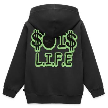 So ist das Leben - Kinder Premium Organic Zip Hoodie - Schwarz - Hinten - AI Model Kid Male (0cm)